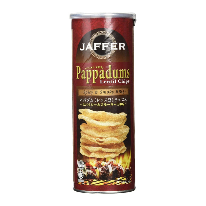 Jaffer Papadam Lentil Chips Spicy & Smoky BBQ Flavor 60g